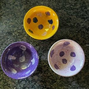 Set of 3 Hand Painted Ice Cream Bowls